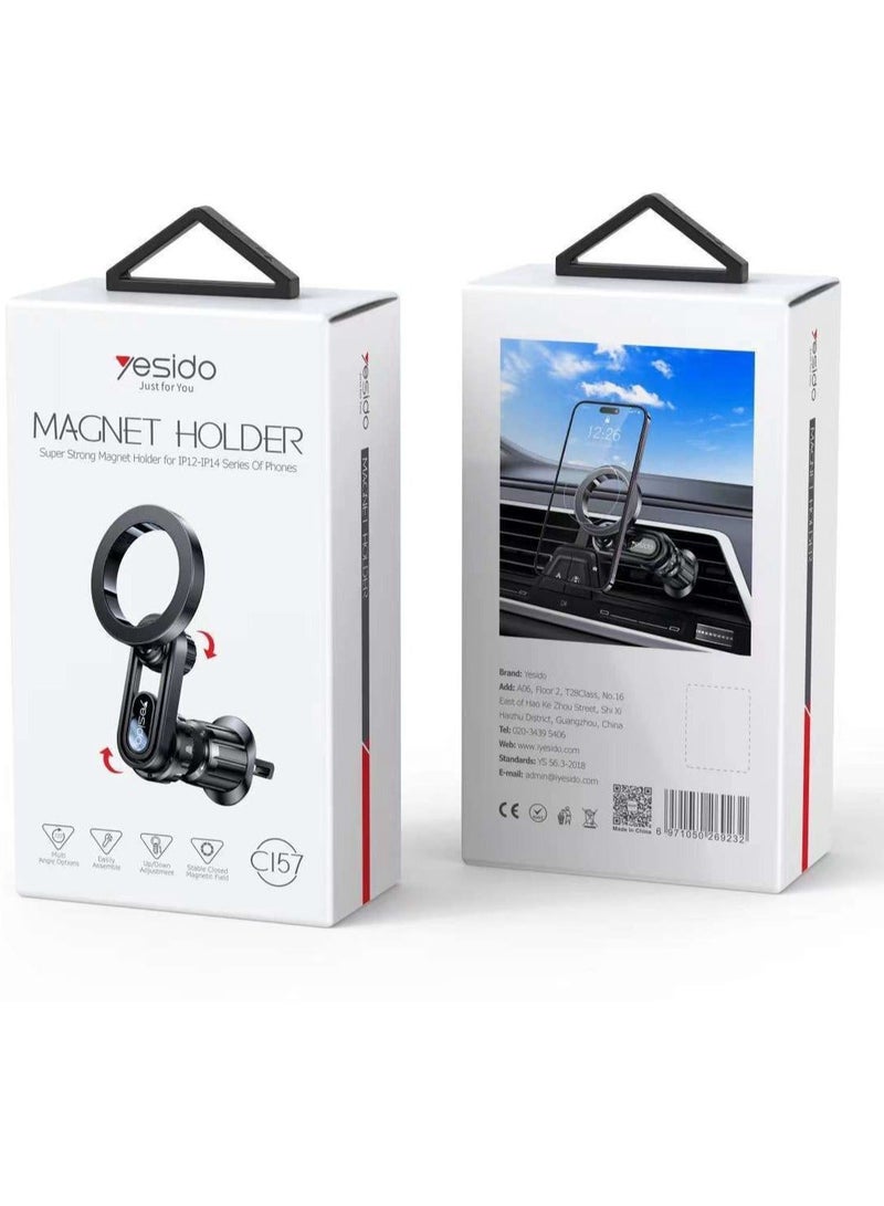 Yesido C157 Strong Magnetic Car Air Vent Phone Holder (Black) - Image 4